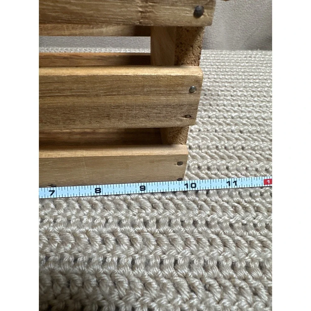 Nautical Wooden Crate Blue Pink Anchor Jute Rope Handles Rustic Storage Box